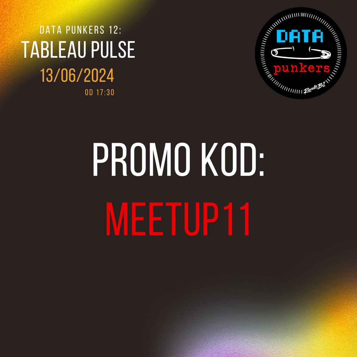 V Meetupové komunitě je nás už 1⃣1⃣0⃣0⃣🥳

Jsme rádi, že jste s námi! Když dnes při registraci na Data Punkers 12: Tableau Pulse použiješ promo kod Meetup11, získáš slevu 11% na vstupné 🤘

Registraci a detaily o eventu najdeš zde: meetup.com/data-punkers/e…

*promo kod platí pouze