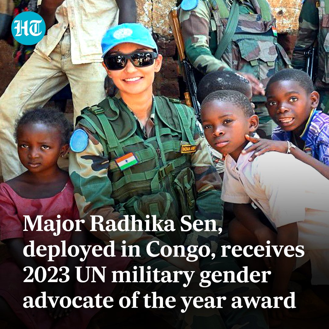 htTweets's tweet photo. #IndianArmy Major #RadhikaSen, deployed in the Democratic Republic of the #Congo (DRC), has been named the #UnitedNationsMilitaryGenderAdvocate of the Year Award for the year 2023

Read more https://t.co/cetvZaId2H https://t.co/oBNc66LCl3