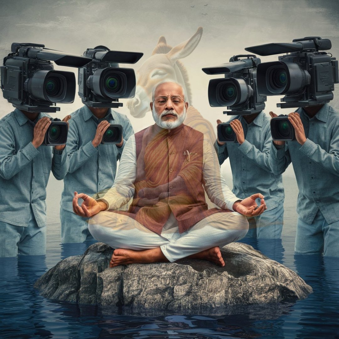 theaiguyonx's tweet photo. #NarenderModi is a Camerajeevi 🤡📸 https://t.co/IUgCbxAdjf