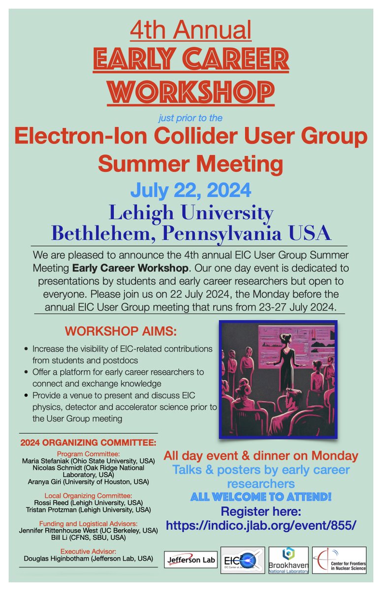 ion_early's tweet photo. Electron-Ion Collider Early Career researchers &amp; all who would like to attend - call for abstracts open now - check out our poster &amp; register to join us in July✨ https://t.co/zlGVQisvO3