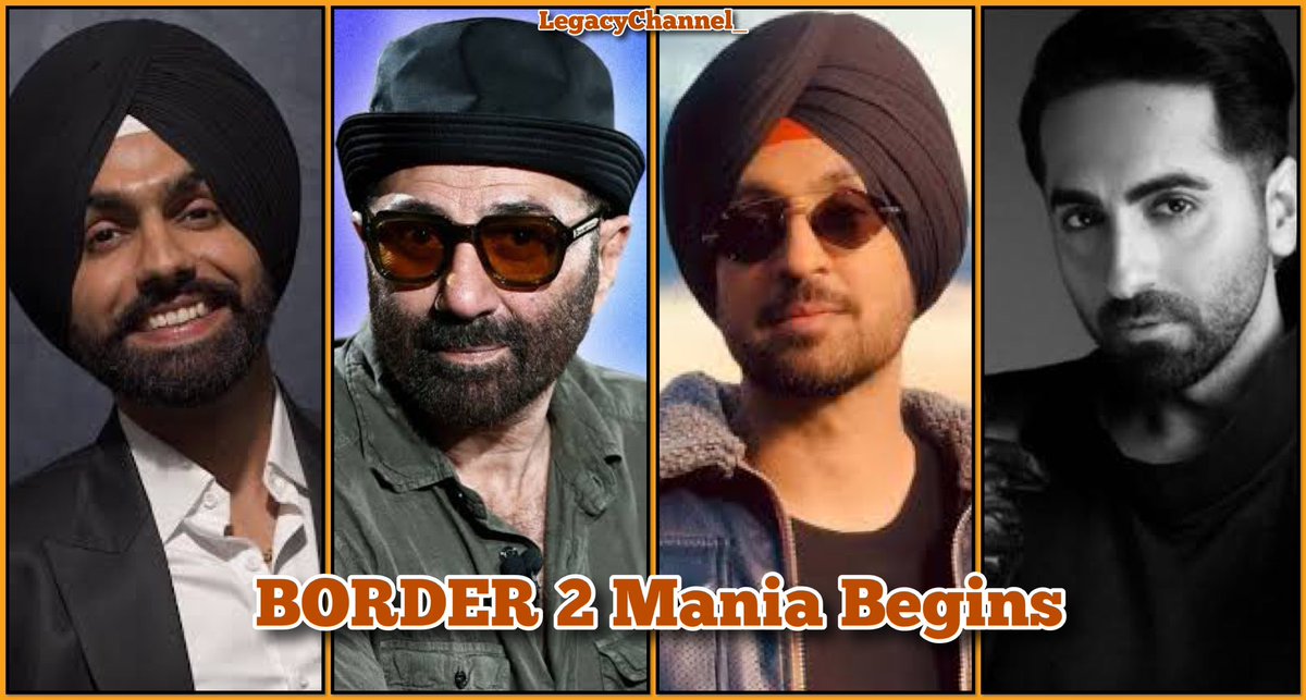 LegacyChannel_'s tweet image. Breaking 🔥 #Border2 

As Per Close Sources Acclaimed Director #AnuragSingh Of #Kesari &amp;amp; #Punajb1984 Fame Has Approached Punjabi Superstar #DiljitSingh &amp;amp; #AmmyVirk For An Important Role Along Side Legend #SunnyDeol &amp;amp; Ayushmann Khurrana In Border2✅

Biggest War Film In Making💥
