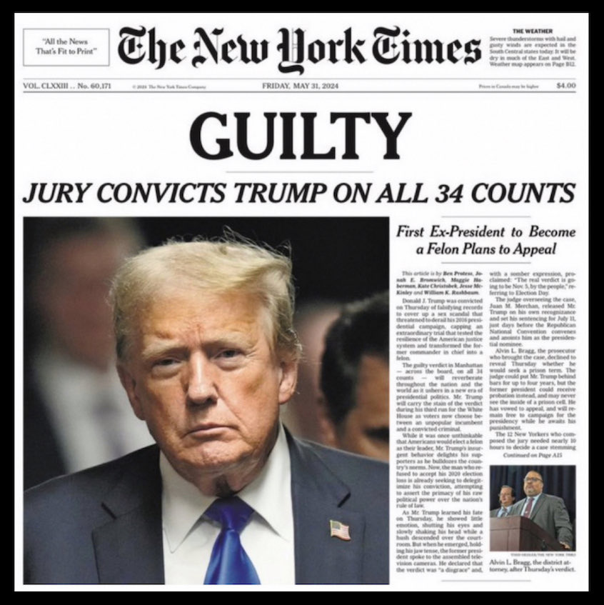 This headline captures the REAL Donald Trump in a nutshell, YES or no? Also, maybe he hasn't realised that it's NOT smart to attack the judge who'll be deciding his sentence? 🤔 #TrumptyDumbtyHadAGreatFall ⤵️