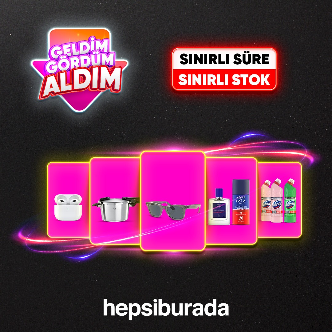 🤩Geldim Gördüm Aldım bildirimi!🤩 Harika marka ve ürünlerde harika fırsatlar seni bekliyor. 🧡 Hemen linke tıkla, alışverişe başla. 🛍️👇🏻 app.hb.biz/8Ja7zbDnz8AO