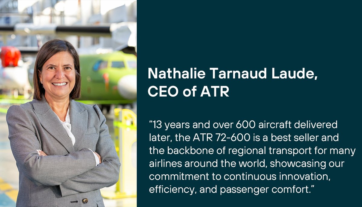 ATRaircraft's tweet photo. ✈️🌟 Celebrating 13 years! On May 31, 2011, the ATR 72-600 received its EASA certification, marking its readiness to serve. The -600 series set new standards in regional aviation with advanced avionics and enhanced comfort.

#ATR #FlyExtraordinary #Newsroom #Milestone https://t.co/a7xQYsPWWF