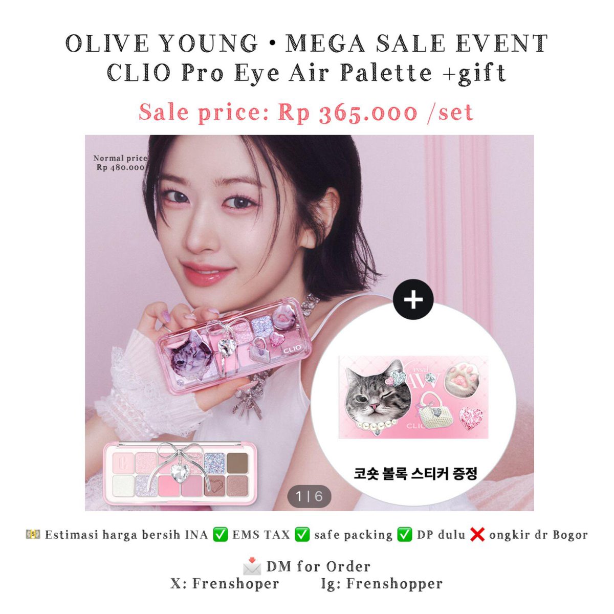 🐱 Open Order Clio Pro Eye Air Palette (+sticker) 🐱

💵 est bersih INA
✅Shipping tax packing
✅DP dulu
❌ongkir dr Bogor
💌 DM for Order

tags; wts want to sell po preorder jastip kr kbeauty cat cute make up skincare olive young mega sale korea best rekomen