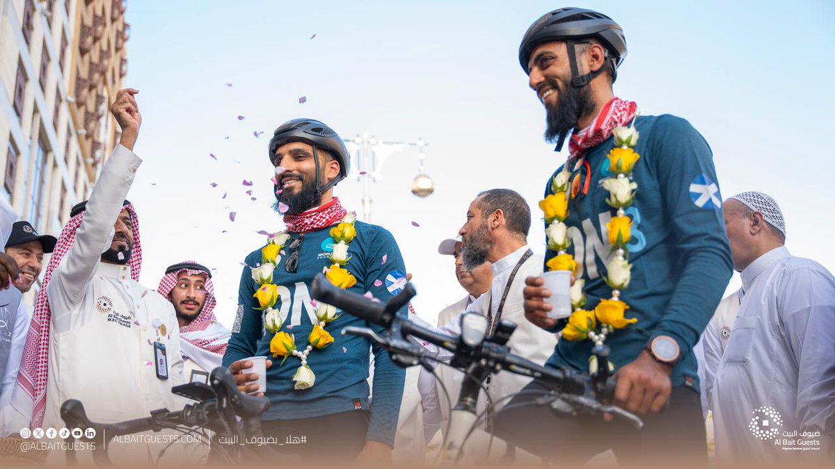 HaramainInfo's tweet photo. Cycling To Madinah From Scotland for a 3,635-mile bike journey to Hajj

The journey of Abdul Rahman, 34 and Reehan Ali, 29 from Bonnyrigg, Midlothian took them through 13 countries including Netherlands, Germany, Bulgaria, Turkey and Lebanon. https://t.co/Fk7KY4F7K8
