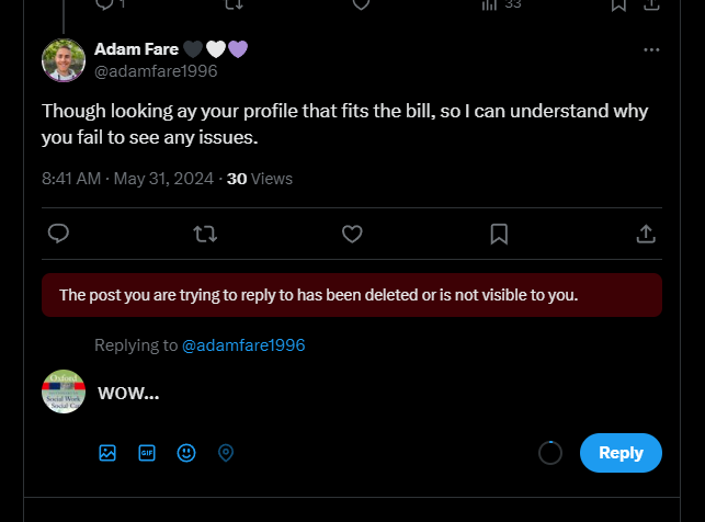 when you try and engage with someone politely and this... <a href="/adamfare1996/">Adam Fare 🖤🤍💜</a>. views of the tolerant left. ask them a question and instant judgement.