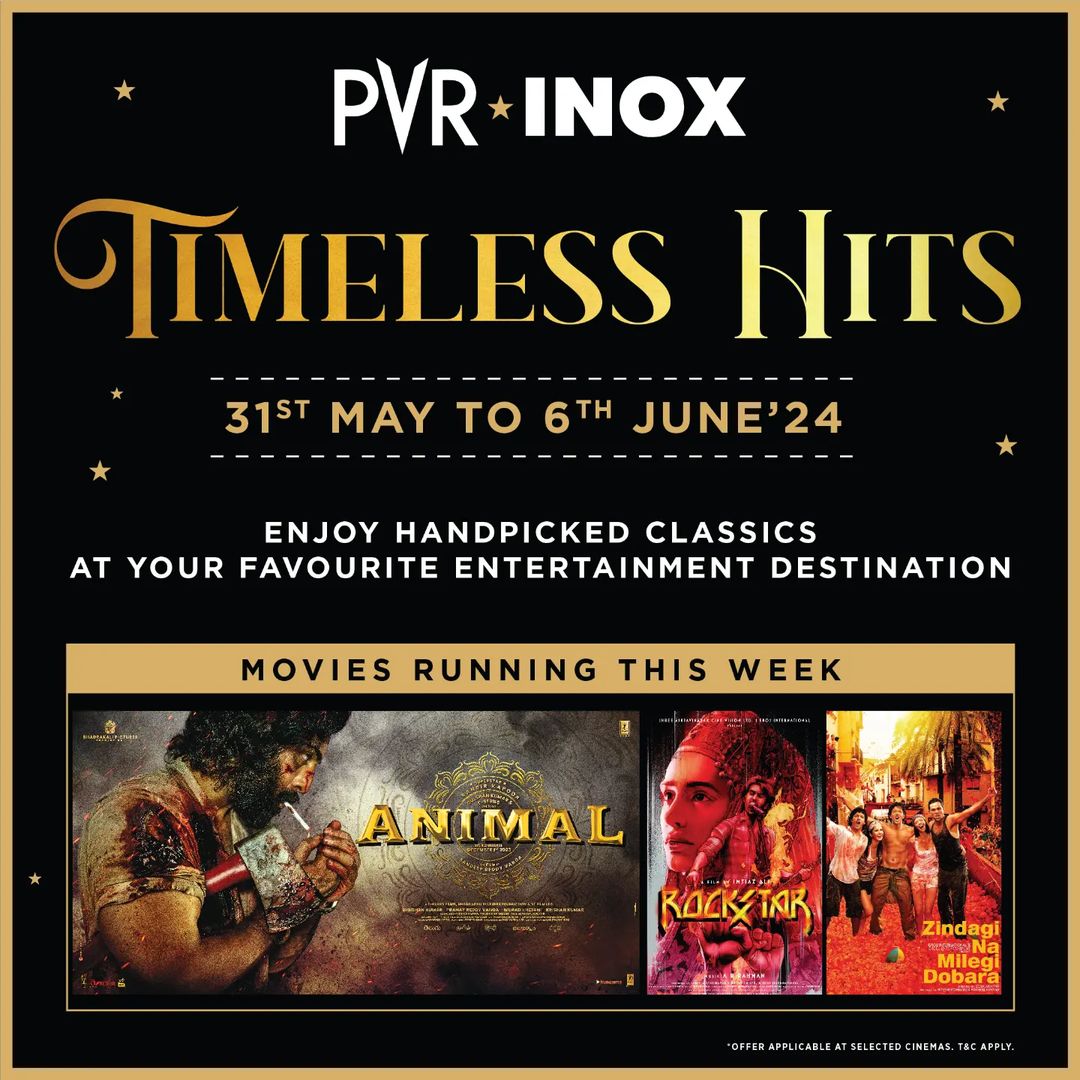 Experience classic blockbusters at your favorite entertainment spot, PVR INOX. Catch timeless hits like Animal, Rockstar, and Zindagi Na Milegi Dobara. inoxmovies.com *T&C Apply . . . #Animal #Rockstar #ZindagiNaMilegiDobara #RanbirKapoor #RashmikaMandanna #KatrinaKaif