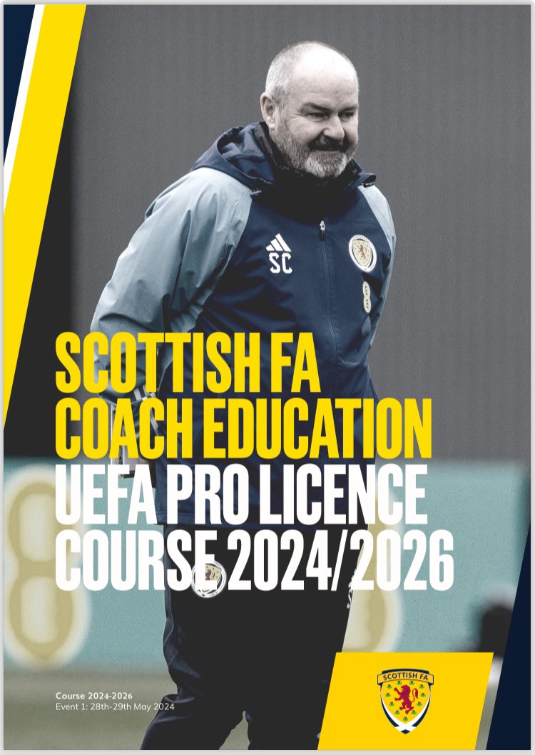 Honoured to be selected and start the journey on the prestigious @UEFA Pro Licence with the @ScottishFA 

An excellent cohort of candidates to share the next two years of learning and development with ⚽️🧠🤝

#ScottishFACoachEd