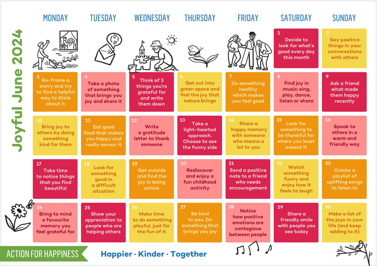 Every day may not be good, but there is something good in every day ⛅️

Join us for Joyful June and discover daily actions to help you find more joy, even in difficult times actionforhappiness.org/joyful-june #JoyfulJune