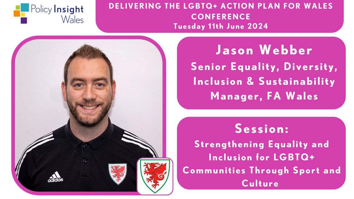 Excited to be taking part in the @insightwales #LGBTQWalesPIW Conference on 11th June This event will help to show how your organisation can play its part in furthering LGBTQ+ equality & improving the experiences of LGBTQ+ people in Wales policyinsight.wales/conferences-an… #LGBTQWalesPIW