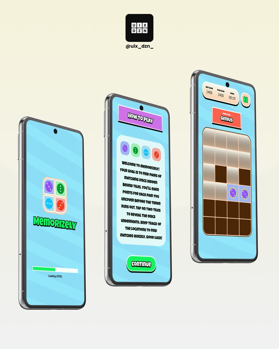 Memorizely | Match Two Hyper-Casual Mobile Game | Follow @uix_dzn_ | Dribbble & Behance & Medium Profile Linked In Bio

#uidesign #uxdesign #dribbble #behance #design #dailyui #designinspiration #pinterest #ios #android #webdesign #productdesign #product #figma #uixdzn