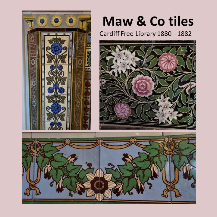 Flowers are often used in decoration. Maw & Co made up to 20 million encaustic #tiles annual from 1850s onwards. Many designs including #flowers. These from entrance hall of prestige 1880s building @TheCardiffStory