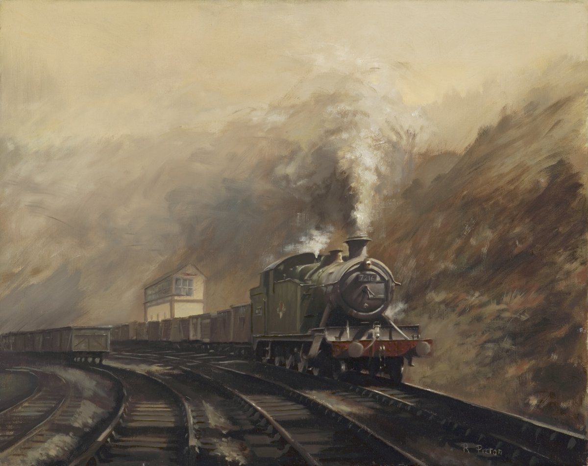 South Wales coal train An oil painting on canvas, 20' x16' Prints, cards etc of this painting are available on the website-redbubble.com/i/art-print/So…