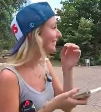 StreamRiftCom's tweet photo. Here is what evil looks like: #NatalieReynolds makes this face after what appears to be tricking a disabled woman to jump off a dock to go swimming and then leaving her to drown as the disabled woman asked for help.  This is her laughing at pulling off the trick and before she is aware she killed this woman by her trying to get a video view.  She has a mic on everything.  She says "Go ahead and jump in", then when the woman is in the water and needs help Natalie laughs and runs away while the disabled woman drowns.  As the father of a disabled daughter, I believe this woman is evil.  

Sometimes people think we need new laws to protect us from the risks posed by #technology.  Fortunately, these things are already illegal.  At a minimum, if this woman unintentionally did something that resulted in someone killing themselves (convincing a disabled woman to jump into water and then refusing to help her), most states would consider that some version of unintentional manslaughter.  A really important point about content moderation is making sure that platforms don't actually encourage this type of behavior.  This type of shock content has already resulted in some significant cases that even involve #shitbag streamers (or whatever they want to call themselves) essentially attacking people to film the reaction, then the person reacts.  Assault is illegal, you can't all of the sudden assault people without their consent and record it for views; platforms that host and promote that type of content end up encouraging that type of behavior.  I hope this girl is given a fair trial and that if she is found responsible for convincing a disabled woman to jump  into water and refusing to provide help, that she receives nothing but the harshest punishment available and for the sentencing to be extremely public.  This type of behavior must be strongly discouraged.  Again, it can be easy to think we need new laws, but if we refuse to support platforms that behave this way and also hold platforms accountable for fostering environments that create these events (and those laws already exist) then we likely don't need any new legislation.

#NVLeg #TakeBack6 #AngryDad