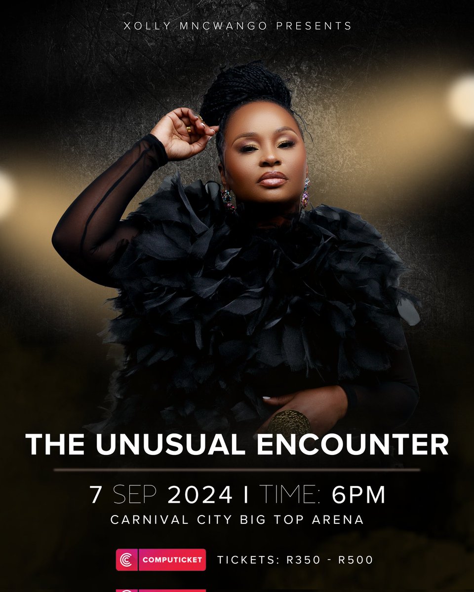 It's time to venture into the Unusual!

Tickets Are Now Available!

•Link on Bio•

tickets.computicket.com/event/xolly_mc…

#unusual #jesusisenough #carnivalcity #grace #journey #peace #unkulunkuluwemihlola #menziwokuhle #consistentGod #roadtocarnivalcity