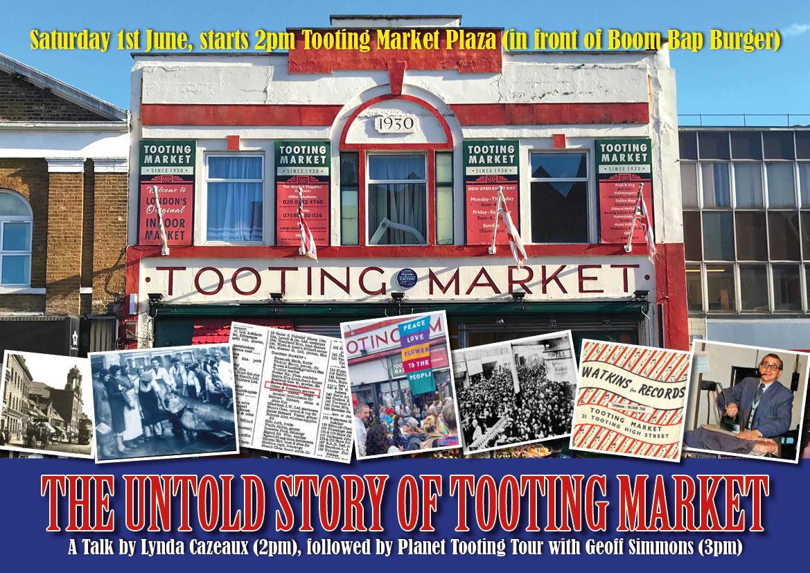 It's the jewel of #Wandsworth 'London Borough of Culture 2025' & time for a sensational #PlanetTooting DOUBLE BILL for #WandsworthHeritageFestival TONIGHT 6pm 'Magical Musical History Tour' SATURDAY 2pm Lynda tells ‘The Untold Story of @TootingMarket' eventbrite.co.uk/o/geoff-simmon…