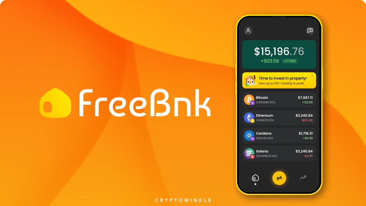 Forget Limits. Embrace Freedom. Introducing FreeBnk! Revolutionizing crypto with: 🌏Secure RWA & Crypto: Unparalleled security + cross-chain compatibility. 🌏Zero Gas Fees: Say goodbye to hidden costs! 🌏$30M Insurance: Invest with peace of mind. @free_bnk is MORE than a