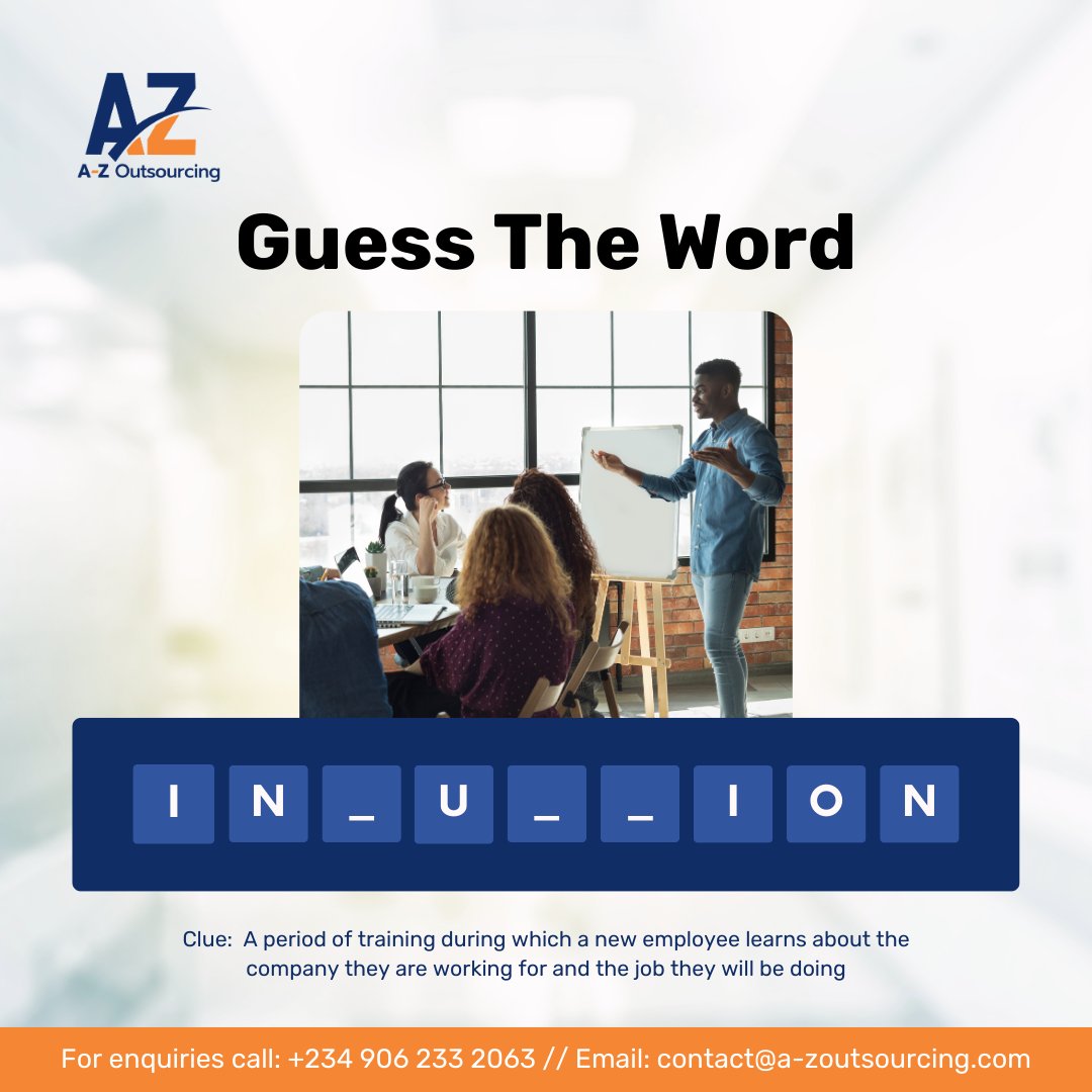 Take a guess! What’s the correct word?

#AZOutsourcing #TGIF #WeekendVibes #FridayFeeling #GuessTheWord