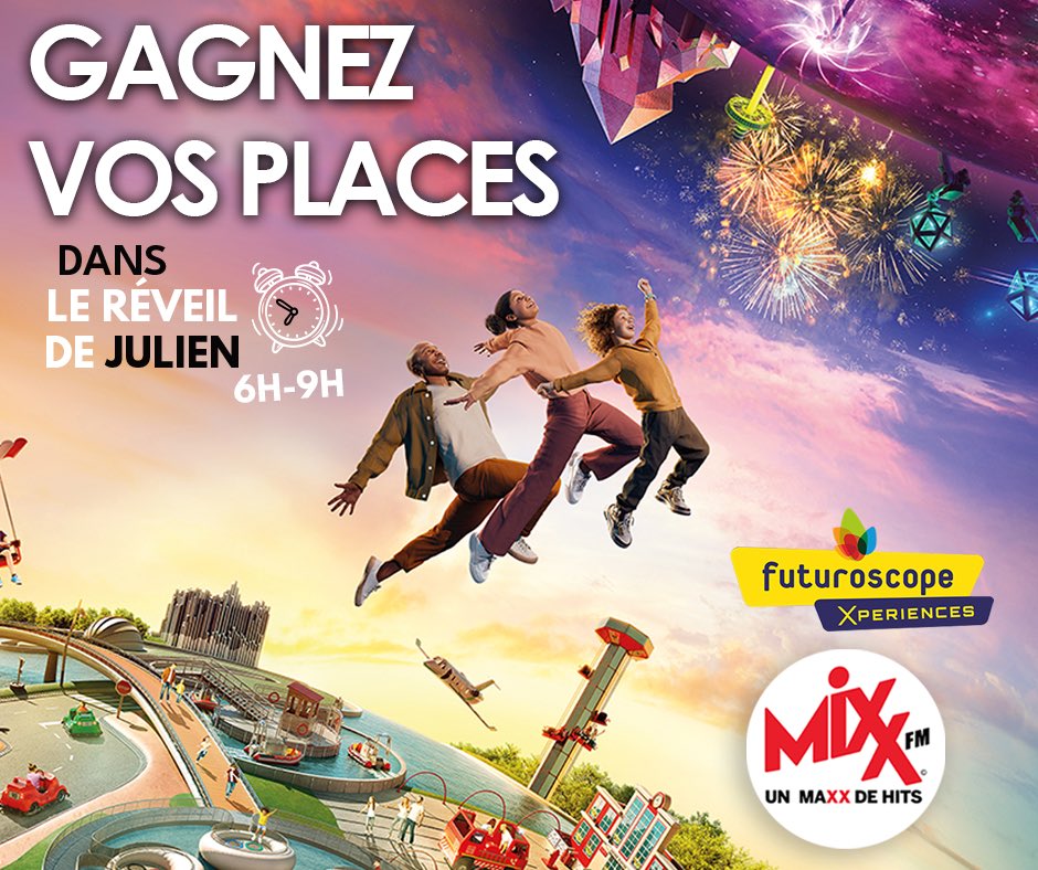 MIXX FM vous offre vos invitations pour le <a href="/futuroscope/">Futuroscope</a> 🤖👾
Pour jouer : Follow <a href="/MixxFmFrance/">MIXX FM 🇫🇷</a> + RT 😍 Bonne chance à tous 🍀❤️