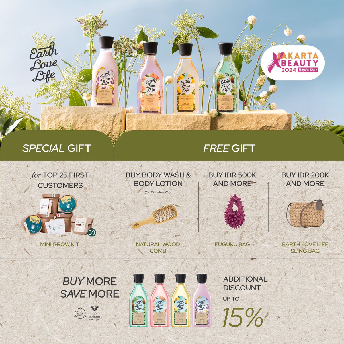 earthlovelife_'s tweet photo. Ada apa sih, di Jakarta X Beauty 2024? Selain fun activity bareng para expert dan beauty enthusiasts, pastinya banyaaak promo dan free gift! Ssst, ada diskon up to 30% loh buat seluruh item 🎉
#EarthLoveLife #NeuroscienceProven https://t.co/mocBp7xgWY