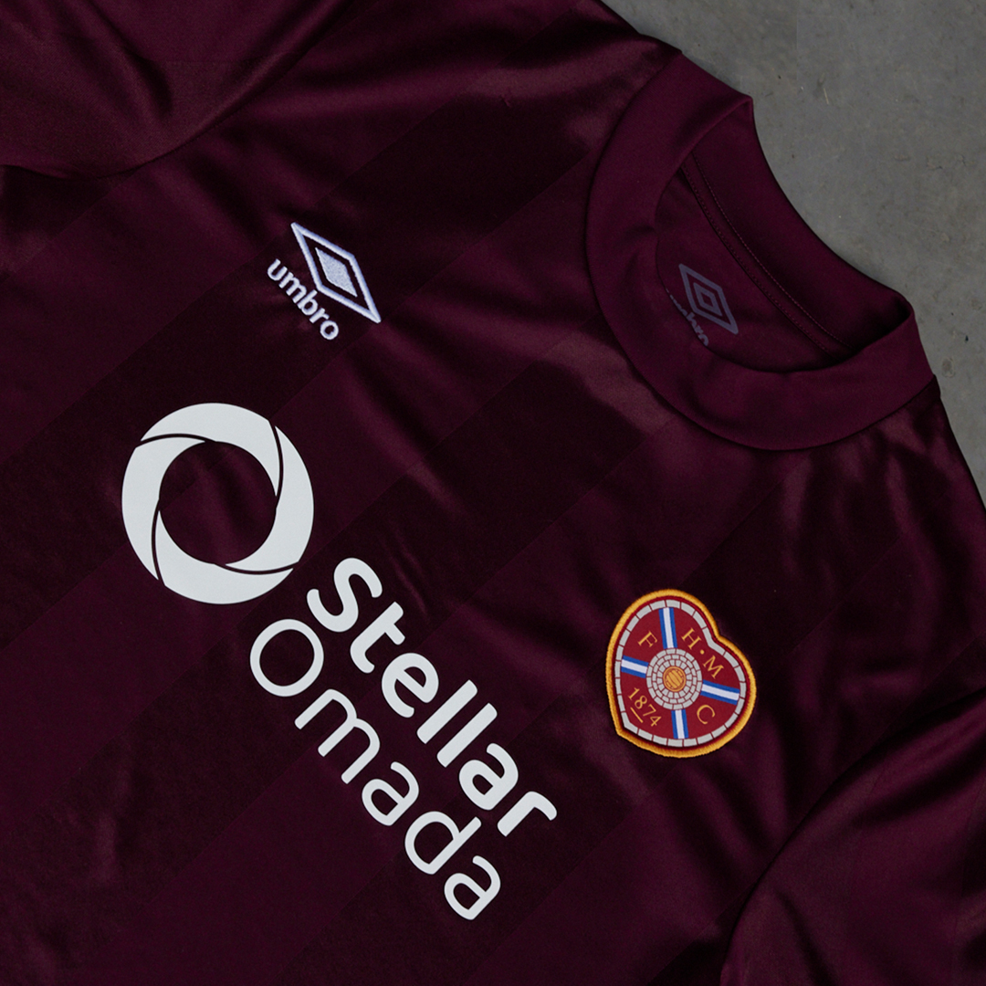 The Details 🔍 Our brand new @umbro home kit is a nod to the era in which John Robertson broke our-all time scoring record, with subtle secondary maroon stripes running down the front and back. A round neck, the classic dark maroon and the sleek new logo of our sponsors,