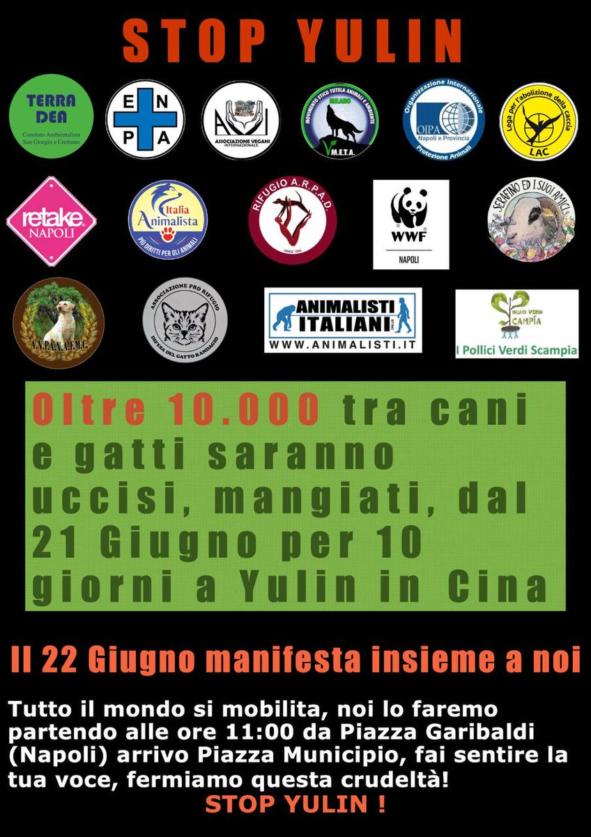 Rettifica : stop yulin napoli 22 giugno #stopyulin #napoli