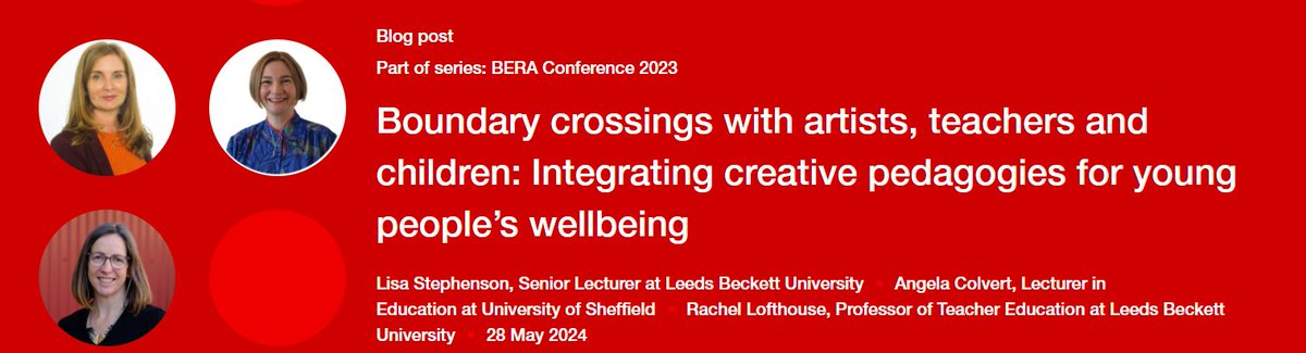 Last year, @ArgleNet, @DrRLofthouse and @lisa_stephenso won the BERA best presentation for Creativities in Education. The blog shares an overview of 3 longitudinal research projects led by @StoryMakersCo from @EducationLBU. Read all about it here: ow.ly/g0vB50S3Mjv