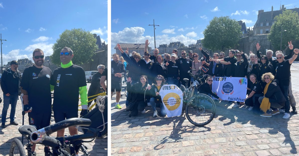🏅Il l'a fait, il a franchi la ligne d'arrivée à Saint-Malo après avoir traversé 1000km en vélo. Bravo Christophe pour ton courage et ton abnégation à aller au bout de ce défi d'aventure lors des Trophées Aventure Hustive avec ITESOFT en mécène. #inclusion #handicap
