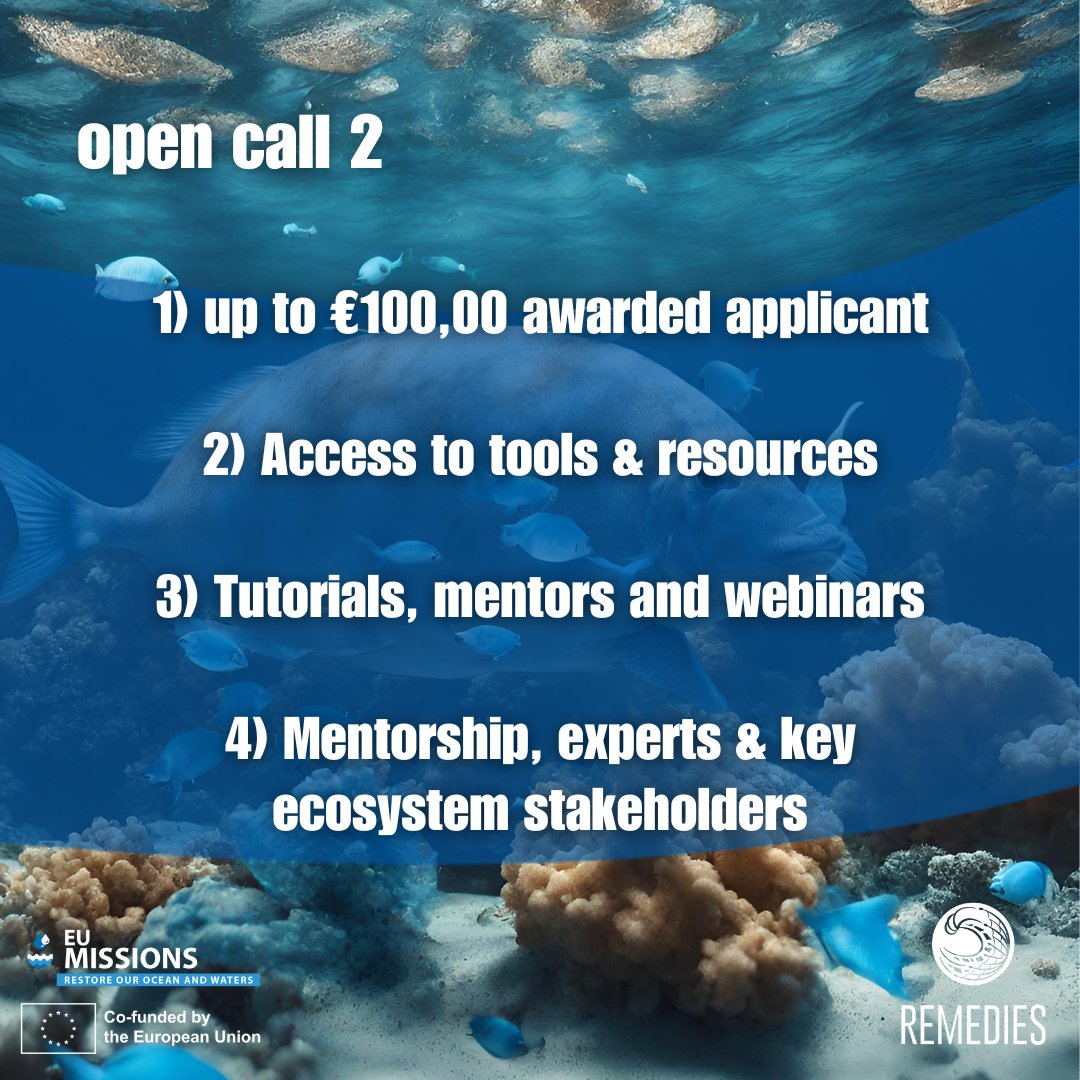 remedies_EU's tweet image. 🌊 Apply for grants up to 100,000 € and join us in shaping a #PlasticLitterFree future!

⚠️ Apply until June 5, 2024 (17h CET):
remedies-for-ocean.eu/open-call-2/