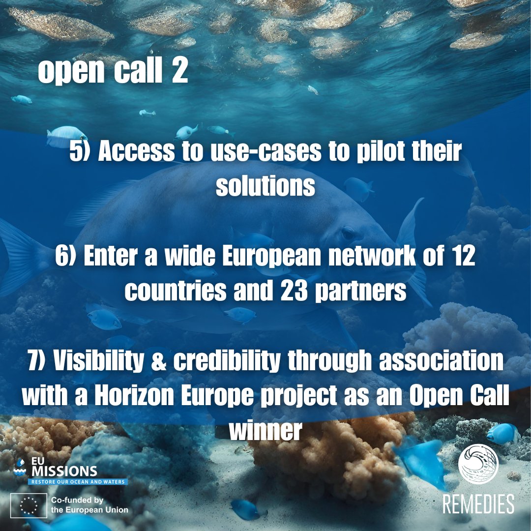 remedies_EU's tweet image. 🌊 Apply for grants up to 100,000 € and join us in shaping a #PlasticLitterFree future!

⚠️ Apply until June 5, 2024 (17h CET):
remedies-for-ocean.eu/open-call-2/