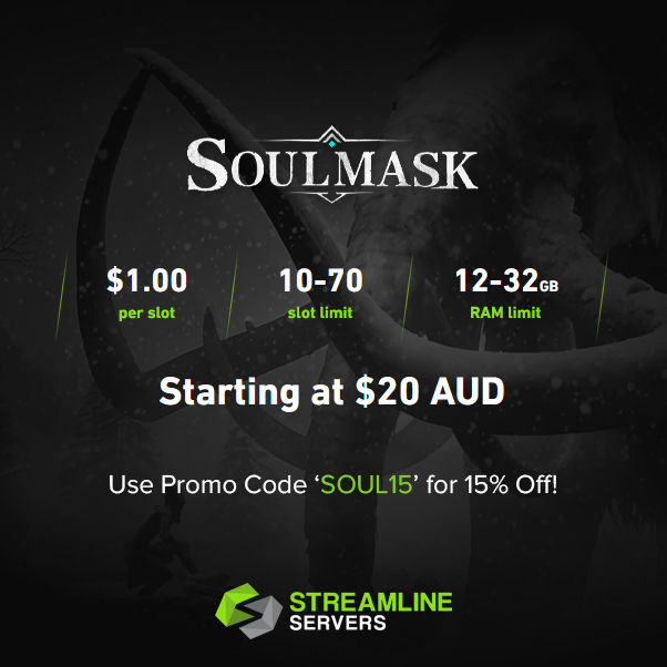 Soulmask now available!
Get 15% off your first month with promo code 'SOUL15' during checkout.
streamline-servers.com/game-servers/s…