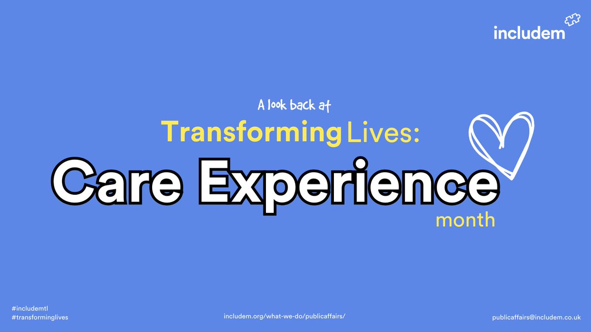 This month's #TranformingLives theme was Care Experience.

From delivering The Promise, to supporting those with care experience it's at the heart of our support.

We've put together this 🧵on some of our highlights!

#includemTL

@includemMartyn @Lisa_includem 

1/