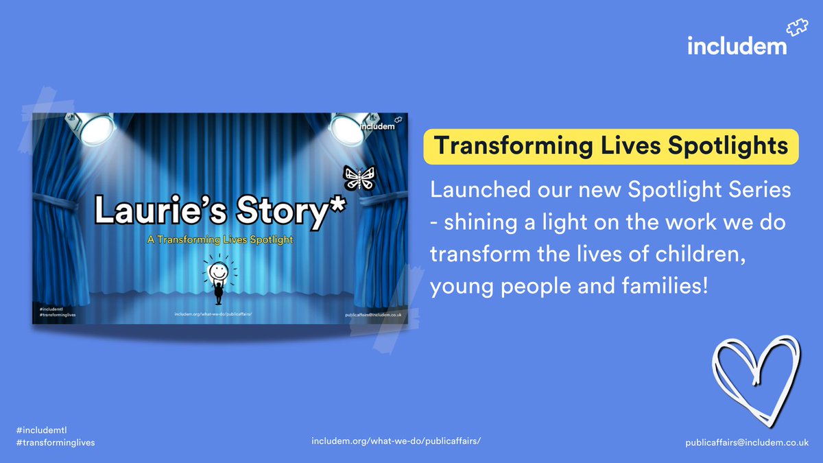 Includem2000's tweet photo. We also launched our new #TransformingLives Spotlight series with Laurie's Story*.

This series aims to highlight the work we do to transform the lives of those we support across Scotland.

You can read Laurie's story here ➡️ https://t.co/S5Bj7DejdU

*not their real name

3/ https://t.co/zBvpp6ZTSH