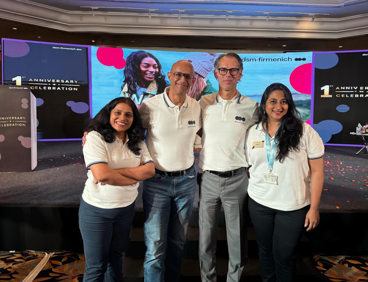 manojkalra's tweet photo. Time flies, doesn't it? Last week, I felt a surge of pride and excitement as we welcomed our CEO, Dimitri de Vreeze, to our Mumbai office to celebrate one year of @dsmfirmenich.
#OneYearStronger #BringingProgressToLife https://t.co/lxU9dnsIty