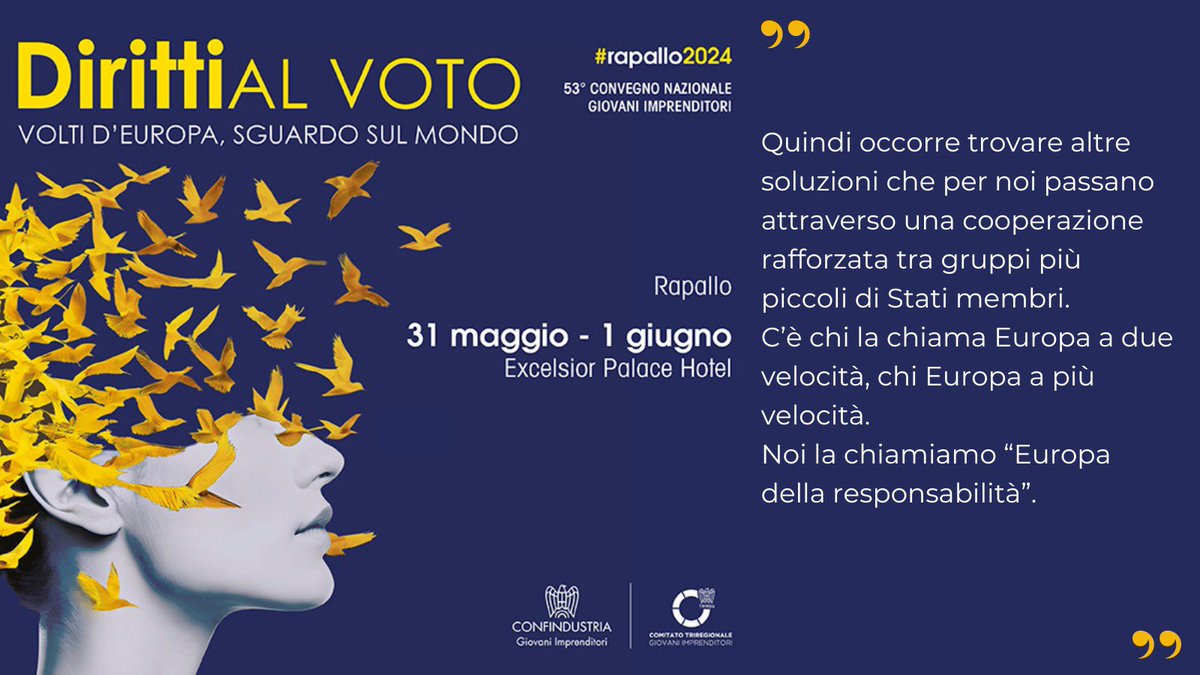 #elezionieuropee Speriamo di avere un giorno un sistema fiscale, politiche sociali ed educative, una politica di difesa comuni. Così immaginiamo il futuro dell’UE. Ma sappiamo che sono forti e durevoli le resistenze a questo progetto - @RiDiStefano #Rapallo2024