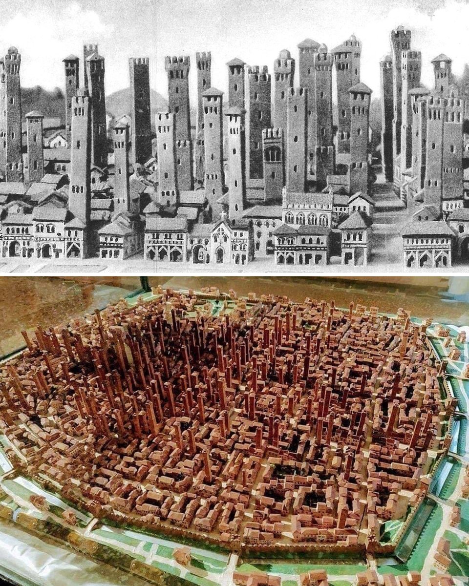 800 years ago, Italy had a city of skyscrapers — it's known as the 'Manhattan of the Middle Ages'. So what happened to them all? 🧵