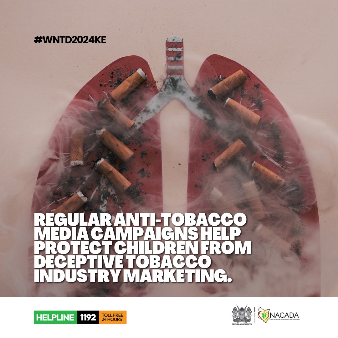 Regular anti-tobacco media campaigns with hard-hitting messages that emphasize the dangers of tobacco use, and the harmful effects of e-cigarettes and nicotine pouches protect children from deceptive tobacco industry marketing. #WNTD2024