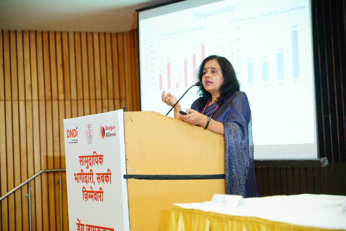 Intersectoral coordination and the power of community ownership in the fight against dengue are vital, highlighted <a href="/DrTanuJainMoHFW/">Dr. Tanu Jain</a>, Director <a href="/nvbdcpmohfw/">nvbdcp-mohfw</a> in our #dengue awareness forum today addressing more than 150 community people and experts across Delhi.