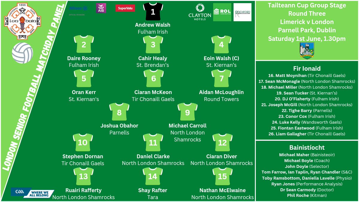 Best of luck <a href="/LondainGAA/">London GAA</a> and Brendan's own Cahir Healy this weekend!