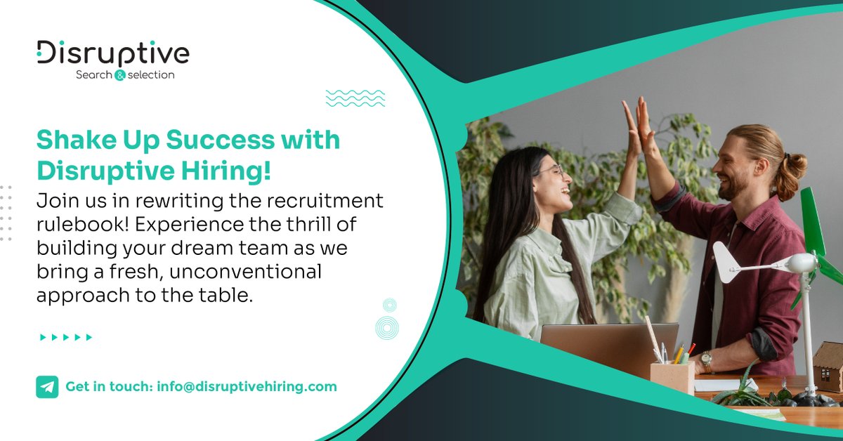DisruptExHiring's tweet photo. Join the bandwagon of success where every step brings you closer to assembling your dream team. With our time-tested beats &amp; groovy strategies, finding the perfect match has never been easier!

Email @ info@disruptivehiring.com

#DisruptiveHiring #Fintech #DigitalTransformation https://t.co/1nXxzx5aRv