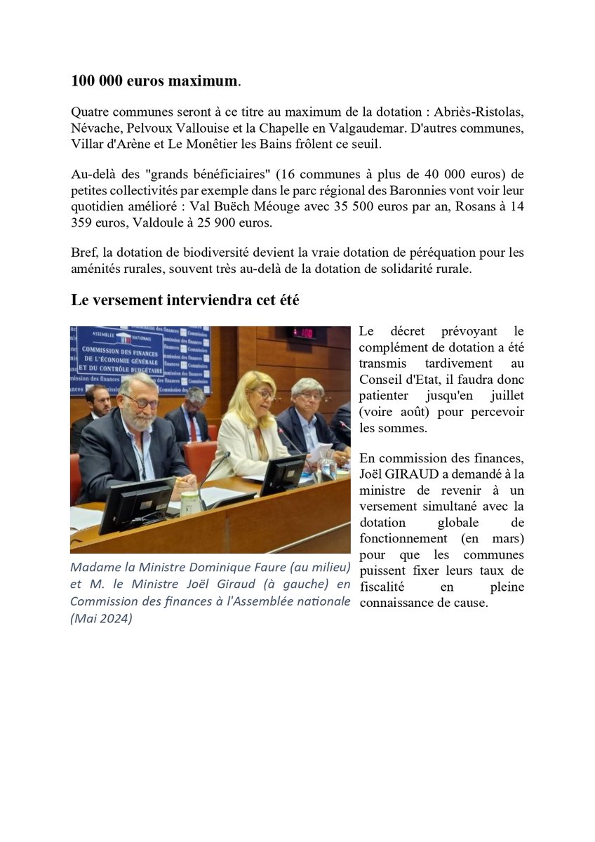 📣 [COMMUNIQUE DE PRESSE] #Biodiversité : 2 communes sur 3 vont se partager 2,5M d'euros dans les #HautesAlpes !

Retrouvez mon communiqué de presse 👇