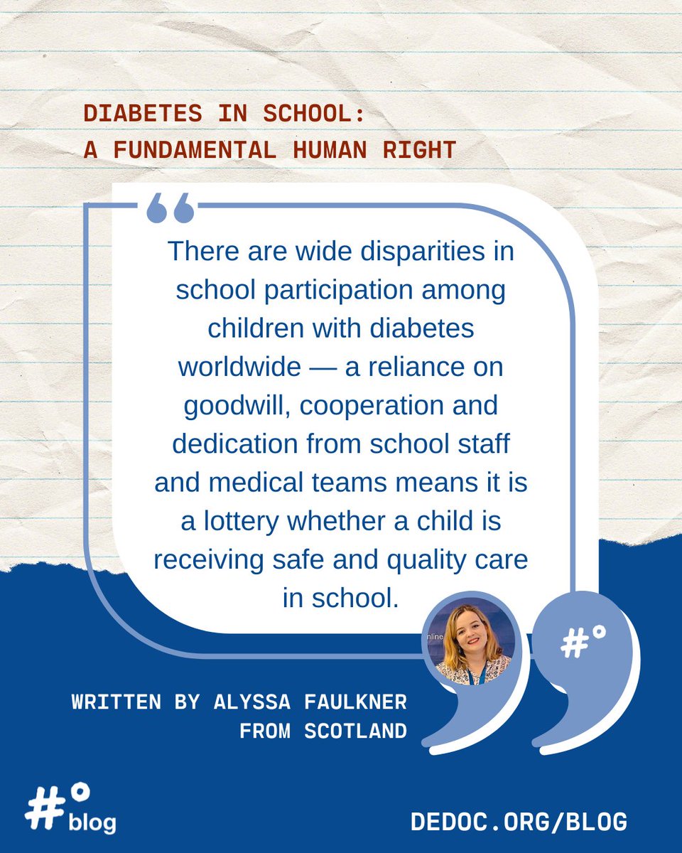 “When a child lives with #diabetes, there are many aspects of life that change,” writes #dedoc° voice @faulkner_alyssa. 'When you add in schooling, and the child’s right to an education, things start to get a lot more complex.” Read Alyssa’s post here: dedoc.org/blog/diabetes-…