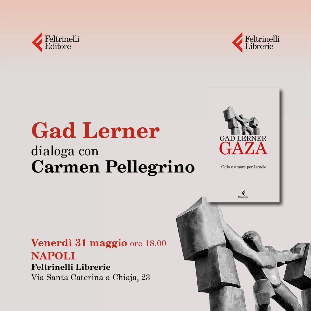 Oggi presentazione di #Gaza a #Napoli con Carmen Pellegrino.
Domani ore 18 a Milano, alla Fondazione Feltrinelli di viale Pasubio, con Widad Tamini
@Feltrinelli_ @feltrinellied