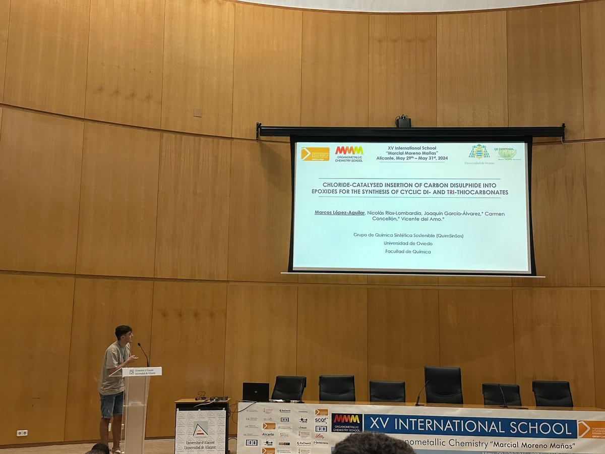 QuimSinSos (@quimsinsos) on Twitter photo Really proud of our PhD students <a href="/Marinamrm/">Marina Ramos 🦦</a> and <a href="/MarcosLopezAg/">Marcos López Aguilar</a> who delivered greats talks at the <a href="/ISOC_MMM_2024/">ISOC-MMM-2024</a> in Alicante! Congratulations!!👏🏻👏🏻👏🏻👩🔬👨🔬<a href="/iuqoem/">@iuqoem</a> <a href="/UOquimicaOI/">Departamento de Química Orgánica e Inorgánica</a> <a href="/geqo_rseq/">GEQO RSEQ</a> <a href="/orfeo_cinqa/">ORFEO CINQA</a> @APresaSoto_CHEM <a href="/JoaquinGA78/">Joaquín García Álvarez</a> Really proud of our PhD students <a href="/Marinamrm/">Marina Ramos 🦦</a> and <a href="/MarcosLopezAg/">Marcos López Aguilar</a> who delivered greats talks at the <a href="/ISOC_MMM_2024/">ISOC-MMM-2024</a> in Alicante! Congratulations!!👏🏻👏🏻👏🏻👩🔬👨🔬<a href="/iuqoem/">@iuqoem</a> <a href="/UOquimicaOI/">Departamento de Química Orgánica e Inorgánica</a> <a href="/geqo_rseq/">GEQO RSEQ</a> <a href="/orfeo_cinqa/">ORFEO CINQA</a> @APresaSoto_CHEM <a href="/JoaquinGA78/">Joaquín García Álvarez</a>