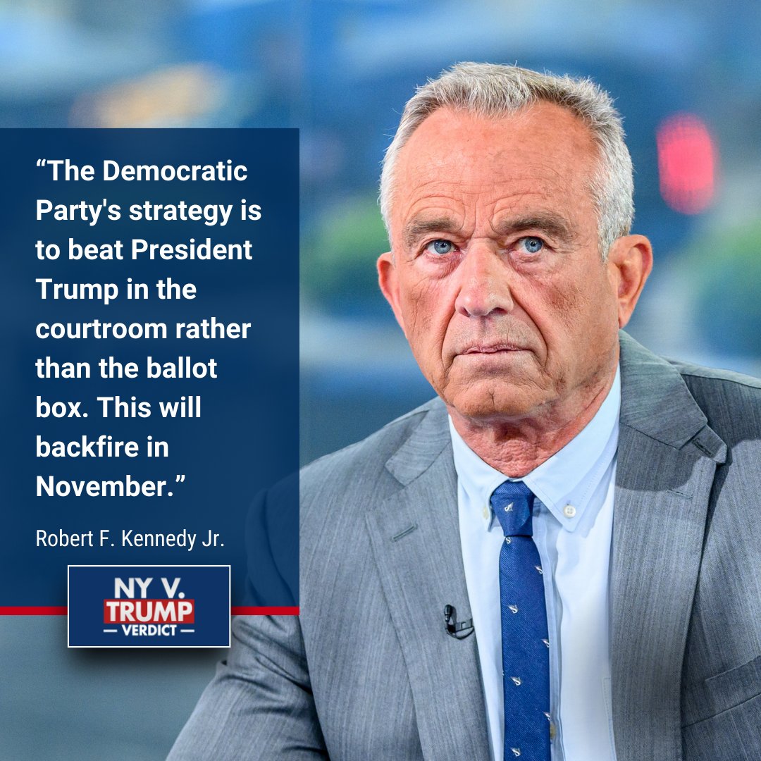 'PROFOUNDLY UNDEMOCRATIC': RFK Jr. predicts Trump's conviction will backfire on Democrats in November after the former president was found guilty on all 34 charges in New York criminal trial. trib.al/kcIno4W