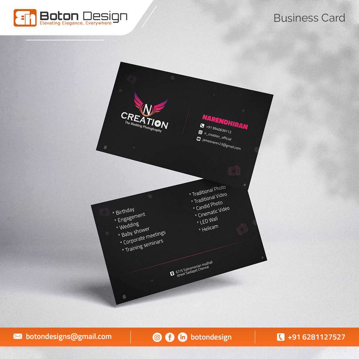 'Elegantly crafted by Boton Designs, this business card combines modern aesthetics with functional sophistication. 
#BotonDesigns #BusinessCard #Design #GraphicDesign #Branding #CreativeDesign #MinimalistDesign #LuxuryDesign #ProfessionalDesign #ElegantDesign #ModernDesign