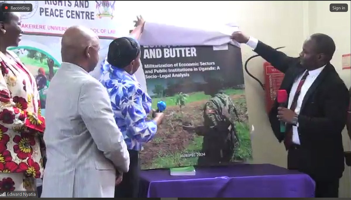 Important report on the Militarization of Economic Sectors &amp; Public Institutions in Uganda. Launched yday by <a href="/huripec/">MakHURIPEC</a> <a href="/MakerereLaw/">Makerere Law School</a>. We at #CRIC enjoyed the cooperation and your impressive analytical work <a href="/NamwaseSylvie/">Sylvie Namwase</a> James Nkuubi, Zahara Nampewo et al. Thanks: @DFC_Fellowship