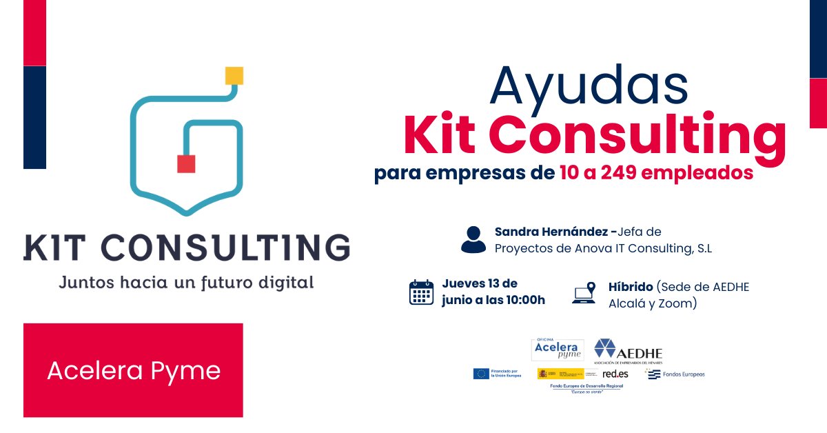 Próxima jornada de #OficinaAceleraPyme de #AEDHE junto con Anova IT Consulting.

🗓️ 13 junio a las 10:00h
📍 Sede de AEDHE en Alcalá y Zoom
📩 proyectoacelerapyme@aedhe.es

@redpuntoes @AceleraPyme @P_Recuperacion
#DigitalizaciónPymes #TransformaciónEmpresarial #EspañaDigital2025