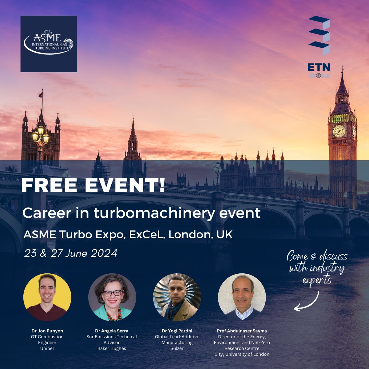 🧐 Are you an #engineeringstudent in UK &amp; looking for the best career paths? Have you heard about options in #turbomachinery? 
🙌 Join us at the ASME Turbo Expo 2024 in London on 23 &amp; 27 June to learn more!
🔗 Register now: lnkd.in/eMCrHFJV